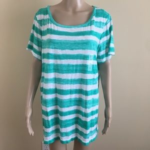 🌸 Crown & Ivy 3X NEW Authentic Tee Striped